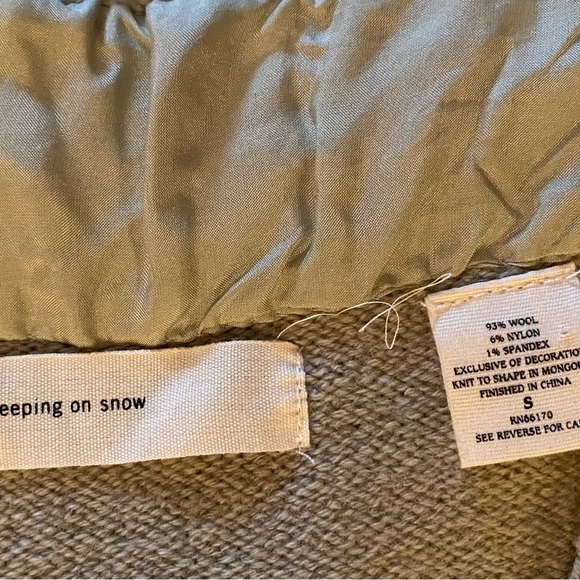 Sage green vintage style tie front wool cardigan - Picture 3 of 5